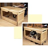 Space-Saving Double-Duty Tablesaw Workbench Woodworking Plan