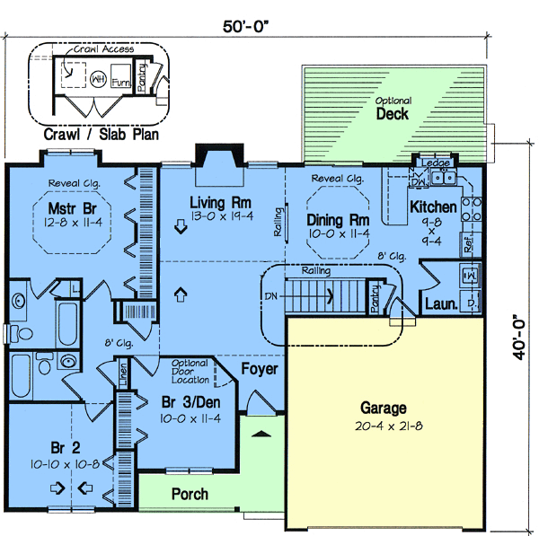 First Floor Plan of Cottage   Country   Ranch   Traditional   House Plan 24700
