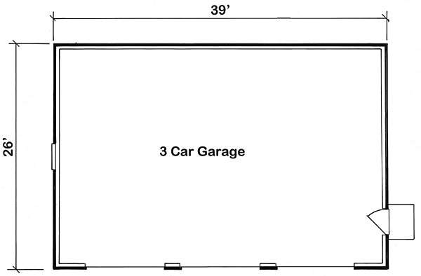 First Floor Plan of Ranch   Traditional   Garage Plan 30004