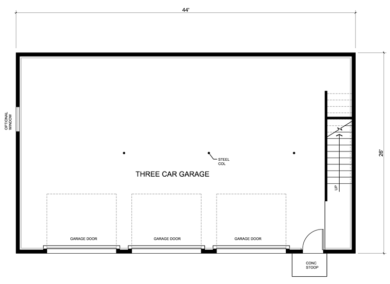 First Floor Plan of Contemporary   Garage Plan 30013