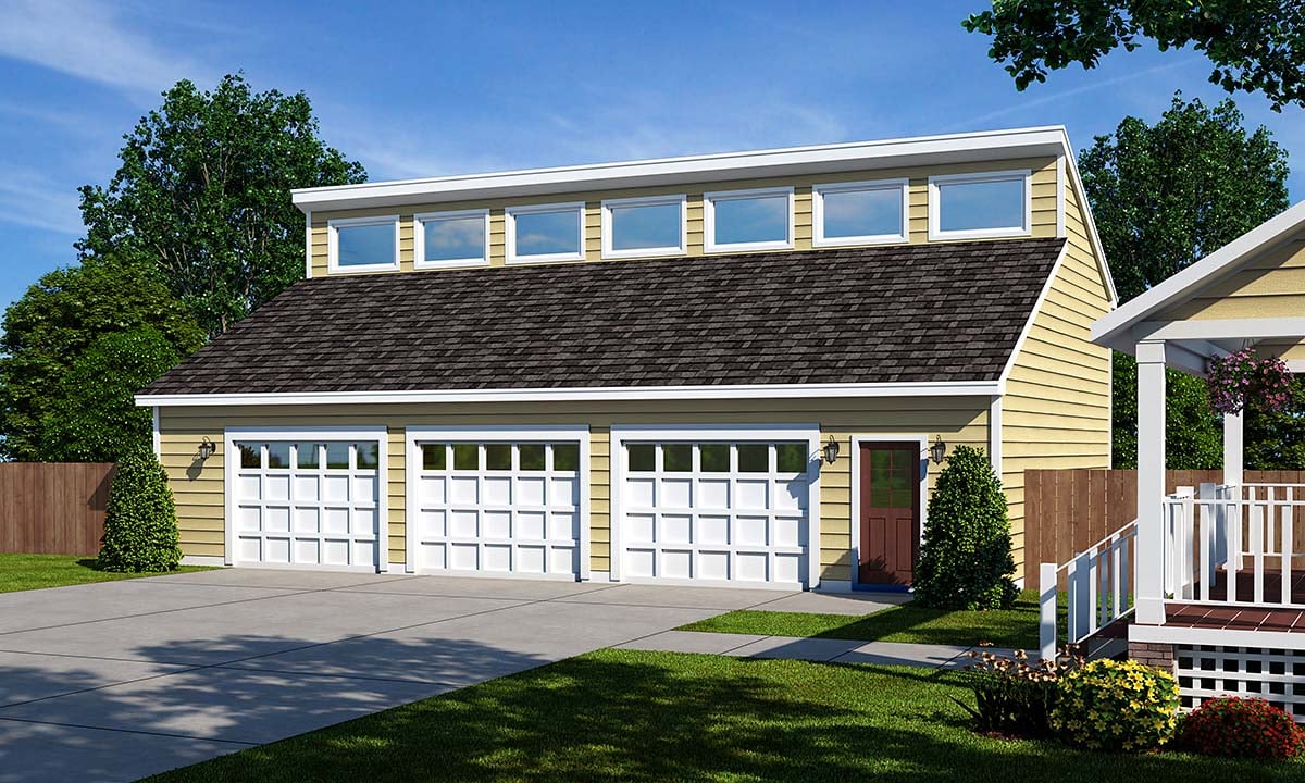 Elevation of Contemporary   Garage Plan 30013