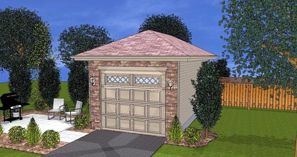 Elevation of Garage Plan 44121