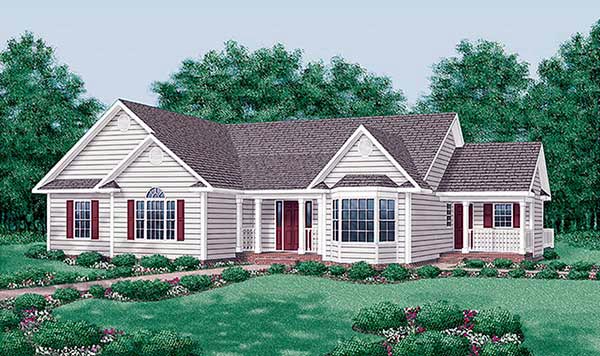 Elevation of Traditional   House Plan 45469