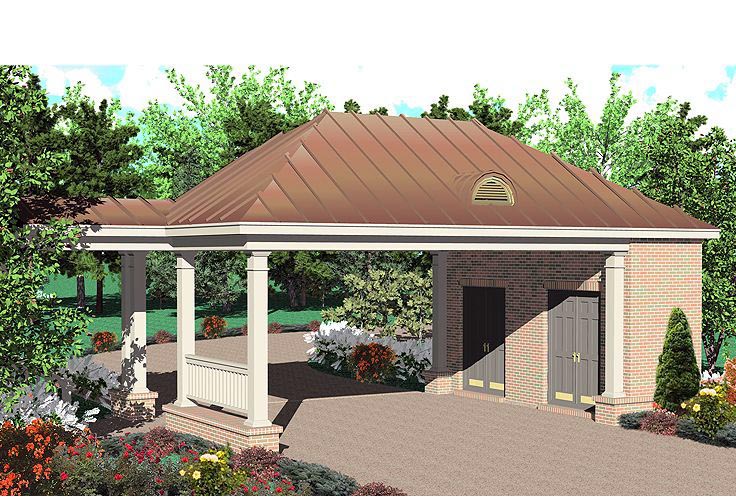 Elevation of Garage Plan 47051