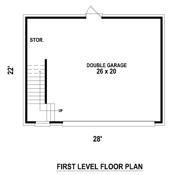 First Floor Plan of Garage Plan 47072