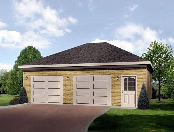Elevation of European   Garage Plan 49042
