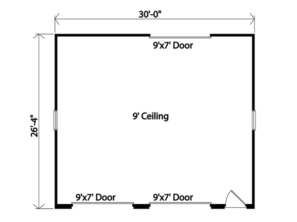 First Floor Plan of Garage Plan 49171