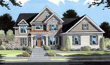 Elevation of European   Traditional   House Plan 50039
