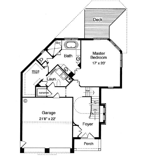 First Floor Plan of Contemporary   Luxury   House Plan 50068