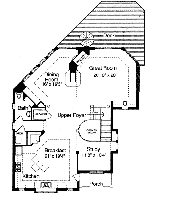Second Floor Plan of Contemporary   Luxury   House Plan 50068