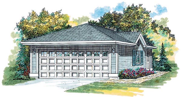 Elevation of Traditional   Garage Plan 55522