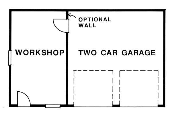 First Floor Plan of Traditional   Garage Plan 55528