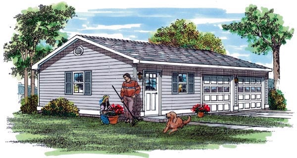 Elevation of Traditional   Garage Plan 55528