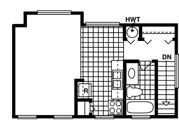 Second Floor Plan of Contemporary   Garage Plan 55550
