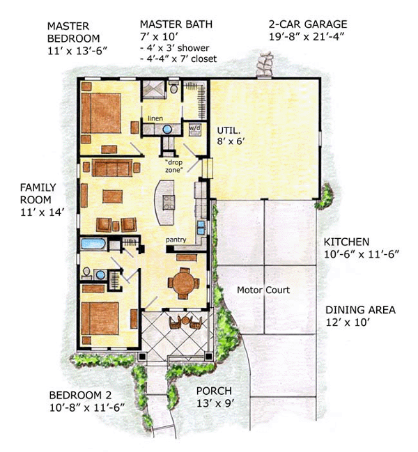 Bungalow House Plans with Attached Garage