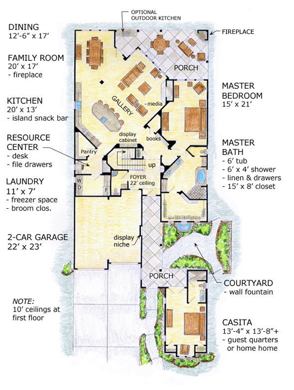 First Floor Plan of European   Traditional   House Plan 56548