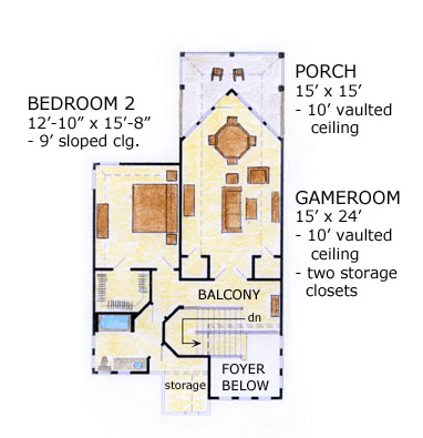Second Floor Plan of European   Traditional   House Plan 56548