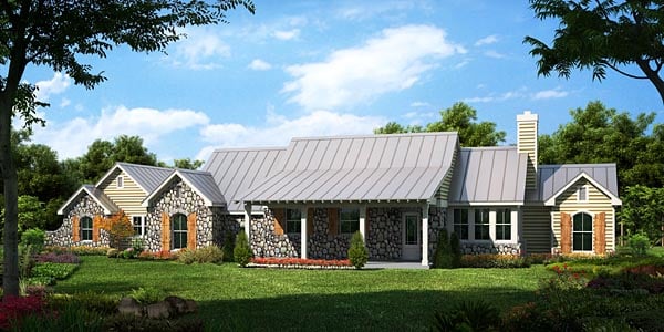 Elevation of Country   Farmhouse  Traditional   House Plan 56566