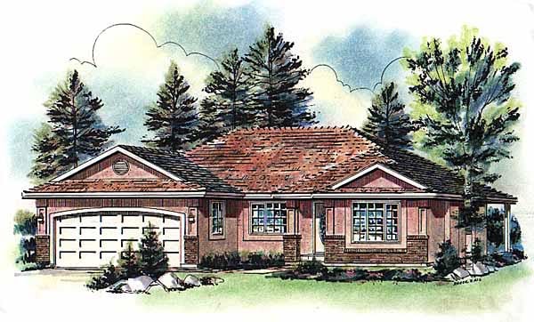 Elevation of Ranch   House Plan 58778