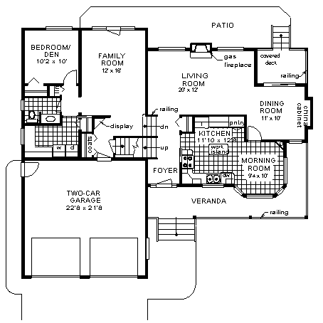 First Floor Plan of Country   House Plan 58782