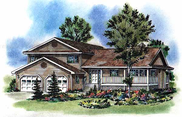 Elevation of Country   House Plan 58782
