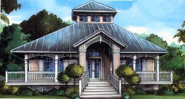 Elevation of Florida   House Plan 58903