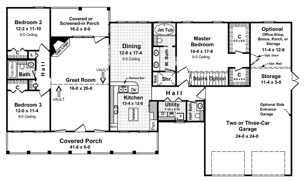 Country Style Open Floor Plans