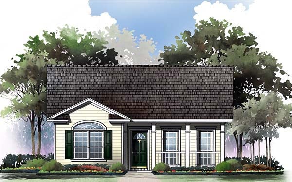 Elevation of Cape Cod   Country   Ranch   Traditional   House Plan 59043