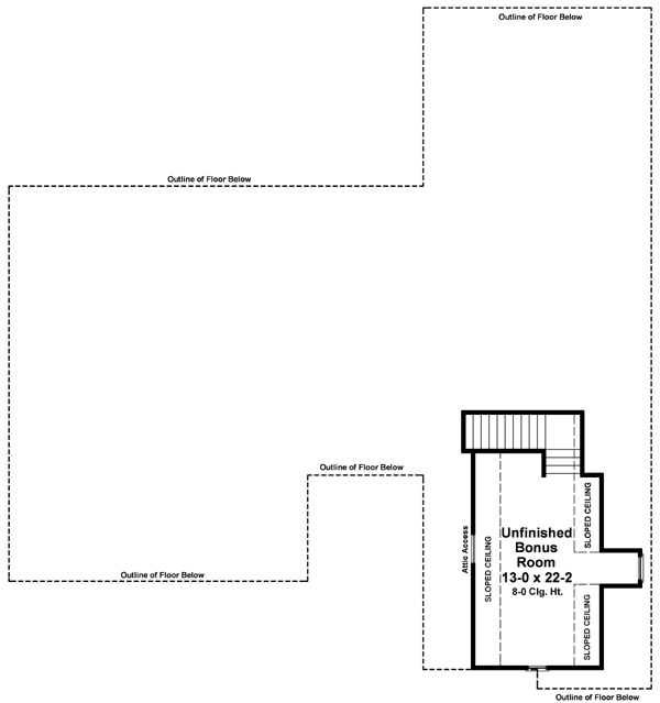 Second Floor Plan of Country   Craftsman   European   Traditional   House Plan 59092
