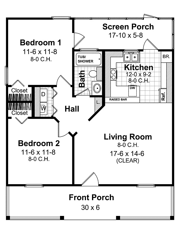First Floor Plan of Country   Farmhouse  Traditional   House Plan 59098