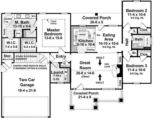 First Floor Plan of Cottage   Country   Craftsman   House Plan 59146