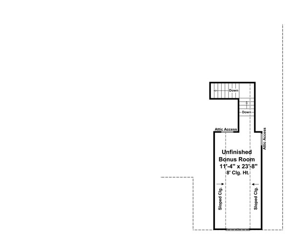 Second Floor Plan of Cottage   Country   Craftsman   House Plan 59148