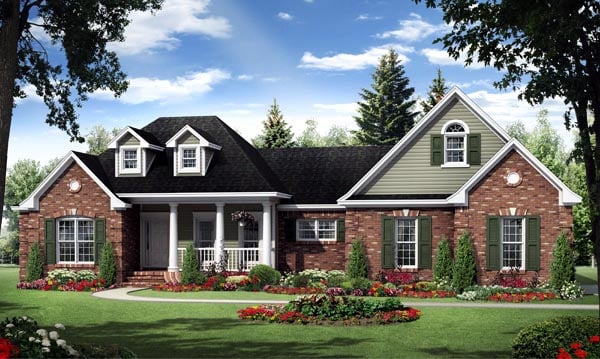 Elevation of Country   European   Traditional   House Plan 59221