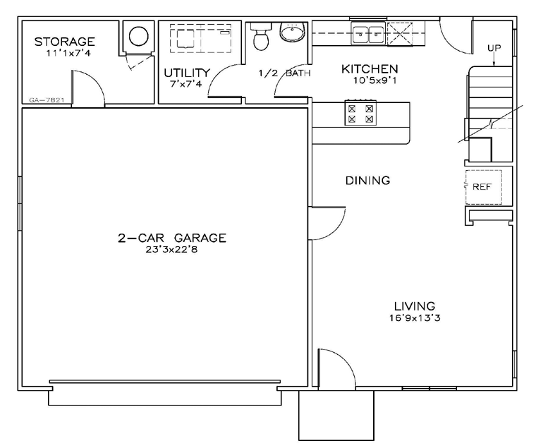 Car Garage with Apartment Plan 59382