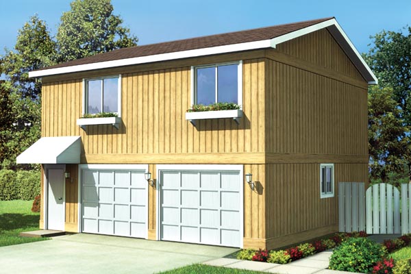 Elevation of Country   Traditional   Garage Plan 6015