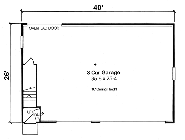 First Floor Plan of Cape Cod   Traditional   Garage Plan 6026