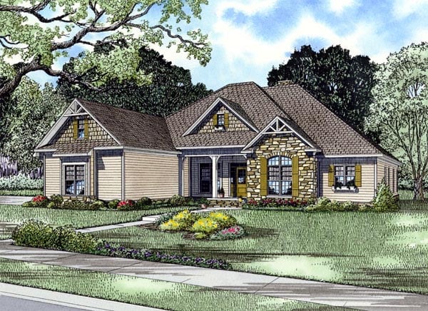 Elevation of Craftsman   European   Tudor   House Plan 61321