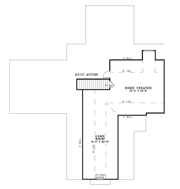 Second Floor Plan of Traditional   House Plan 61323