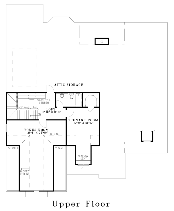 Second Floor Plan of House Plan 62249