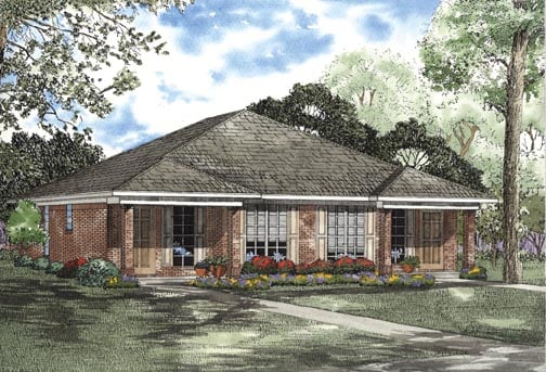 Elevation of Multi-Family Plan 62334