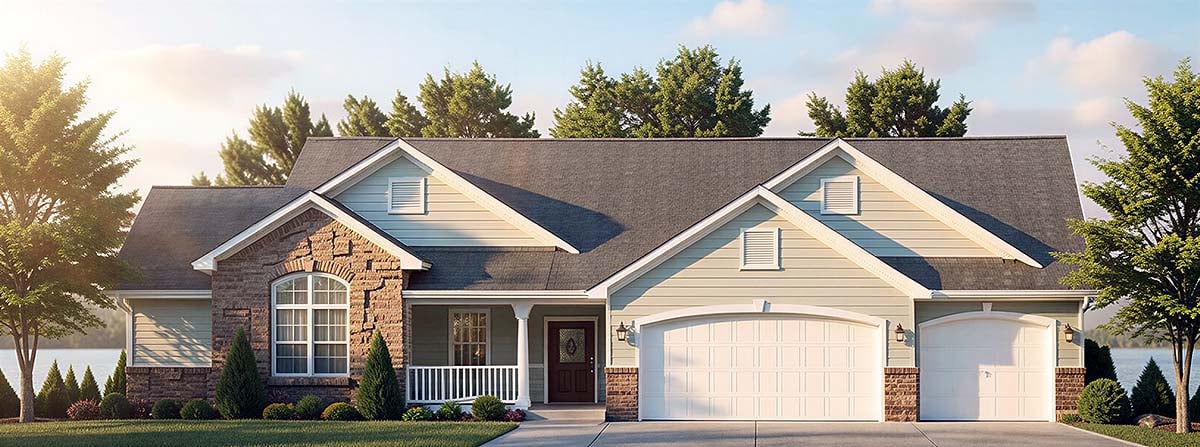 Elevation of Ranch   Traditional   House Plan 62625
