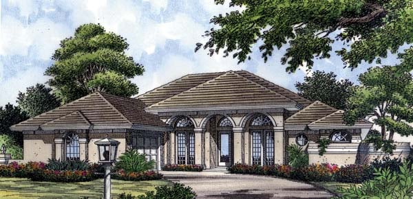 Elevation of Florida   Mediterranean   House Plan 63009
