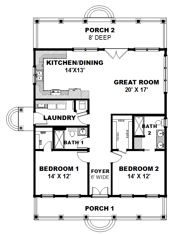 First Floor Plan of Country   House Plan 64564