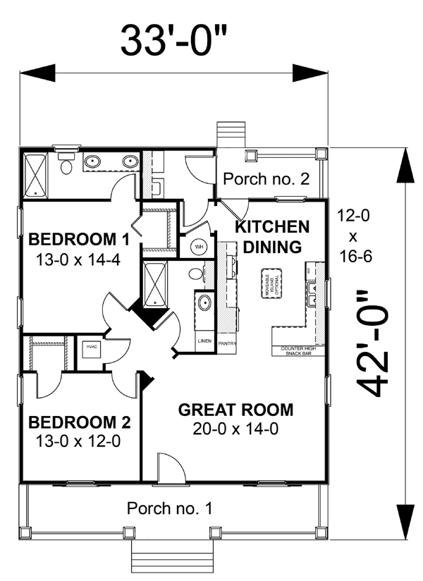 First Floor Plan of Cottage   Country   House Plan 64586