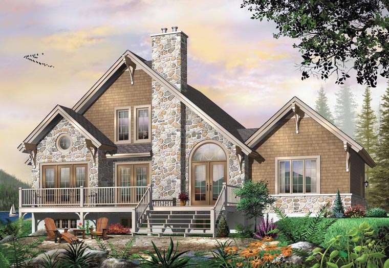 Elevation of Coastal   Country   Craftsman   European   Traditional   House Plan 64810