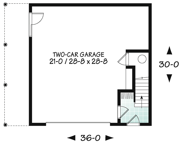 First Floor Plan of Country   Craftsman   Farmhouse  Narrow Lot   Traditional   Garage Plan 64902