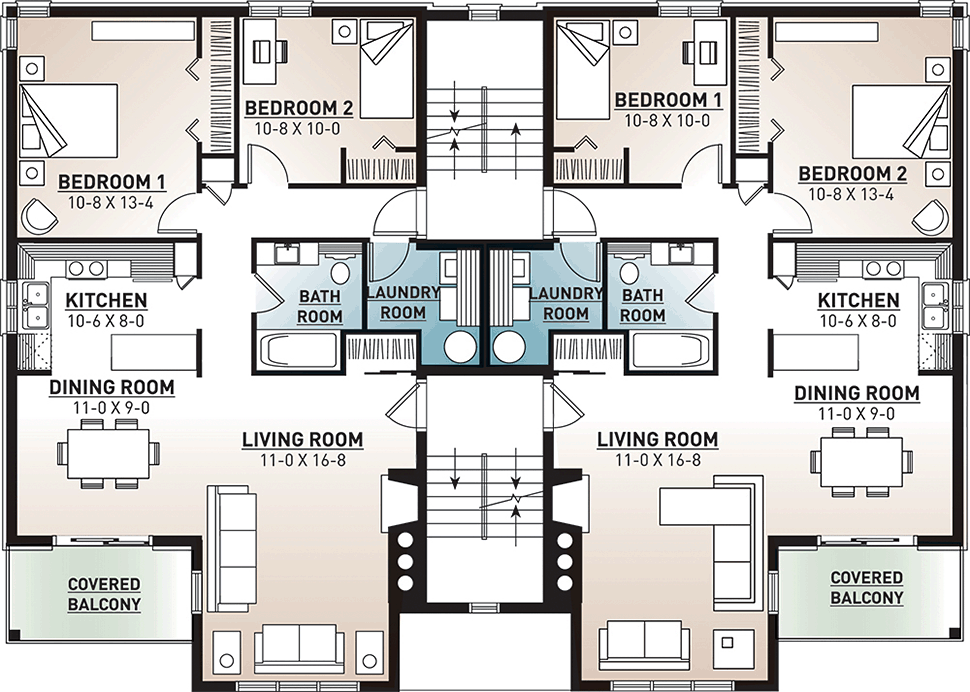 MultiFamily Plan 64952 at