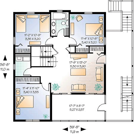 Hillside House Plans on House Plan 65235   Coastal Hillside Plan With 2392 Sq  Ft   5