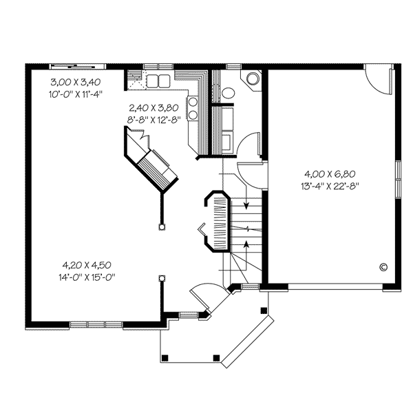 First Floor Plan of European   Victorian   House Plan 65248