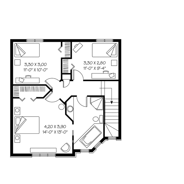 Second Floor Plan of European   Victorian   House Plan 65248